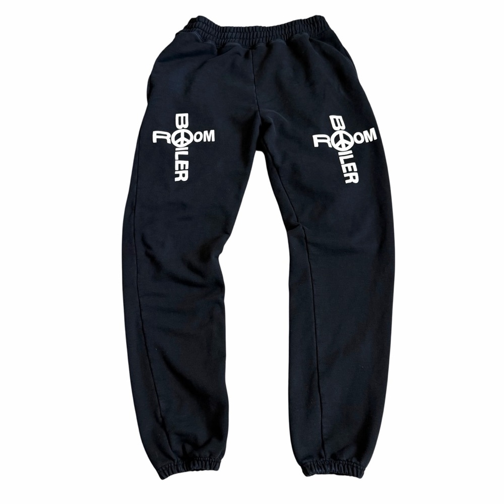 Boiler Room Men’s Holy Boiler Cross Graphic Sweatpants Joggers Sz XL Black Rare